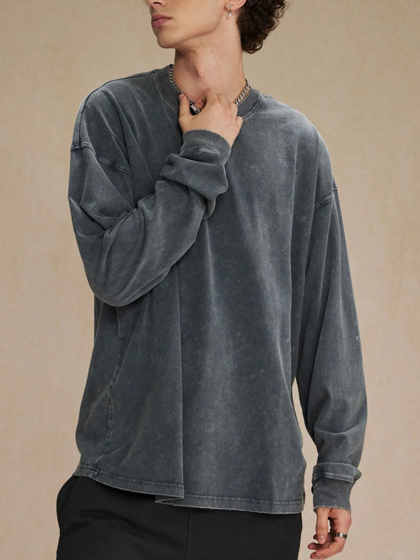 Men's Drop Shoulder Long Sleeve T-Shirt | T-Shirts T-Shirt from PHUNKYN