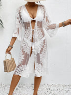 Lace Open Front Longline Cover-Up | Cover Ups Cover Up from PHUNKYN
