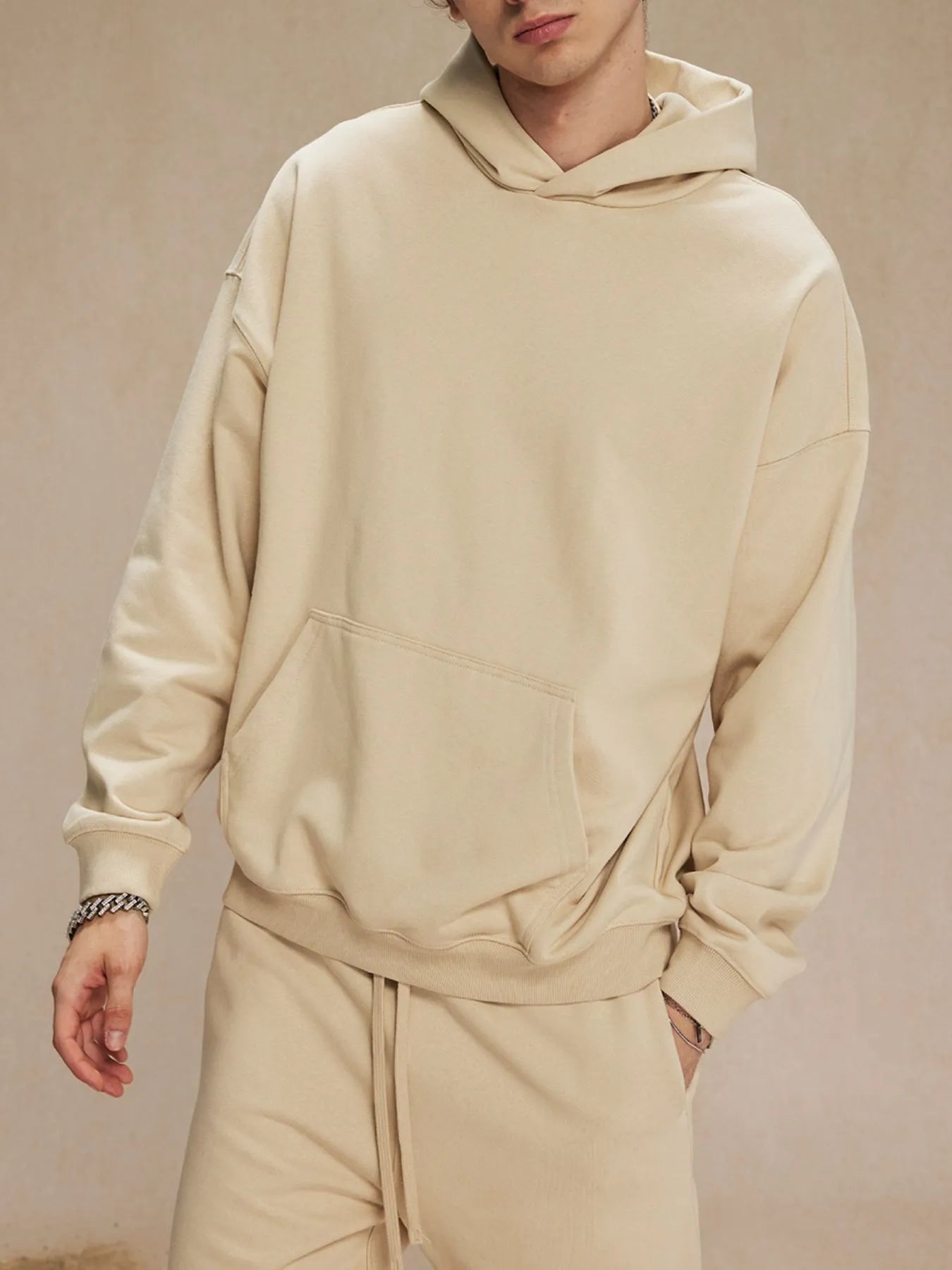 Men's Oversized Long Sleeve Hoodie with Kangaroo Pocket | Hoodies Hoodie from PHUNKYN