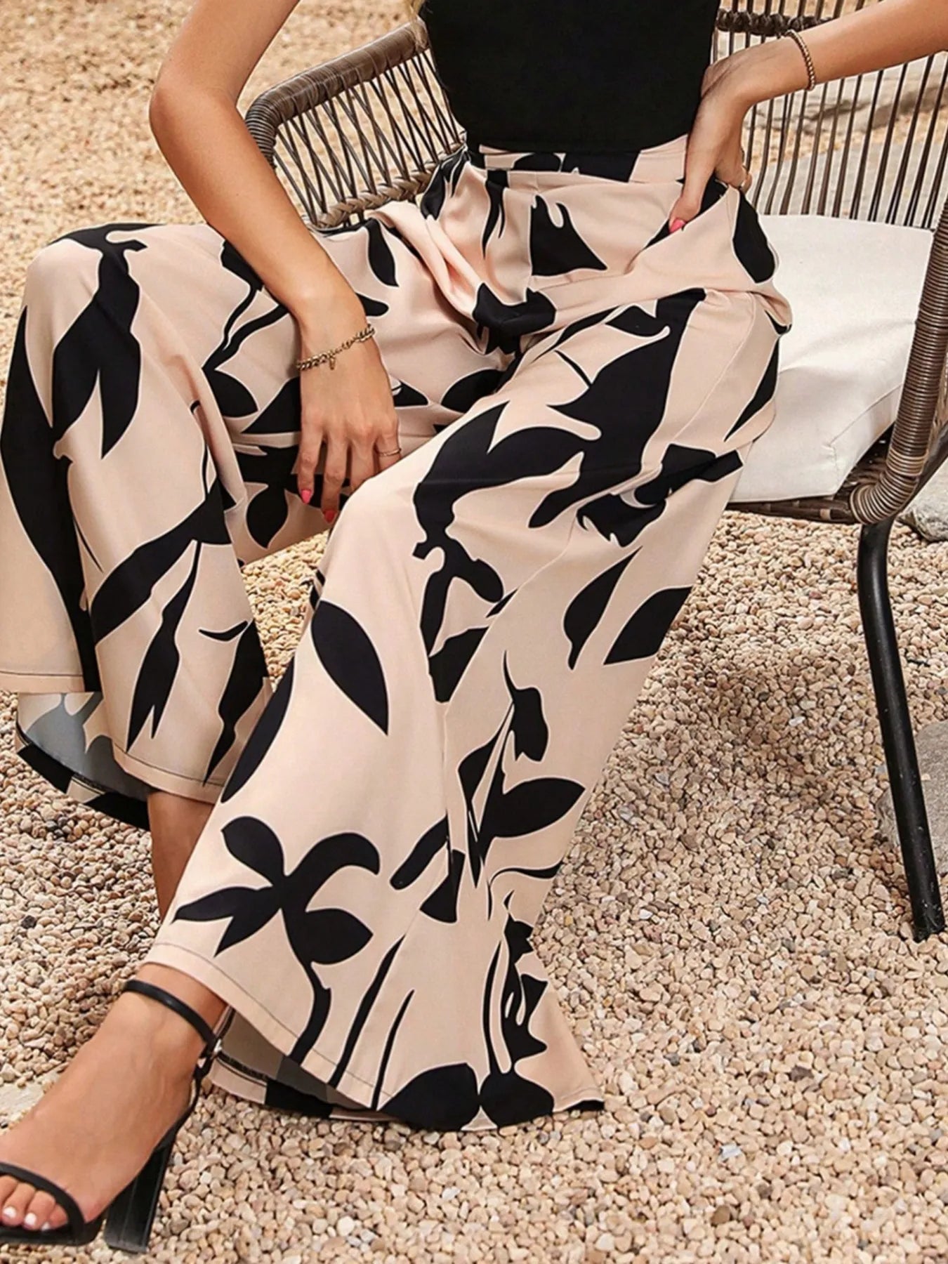Printed Wide Leg Pants | Trousers Wide Leg Pants from PHUNKYN