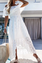 Off Shoulder Eyelet Lace Maxi Dress | Dresses Maxi Dress from PHUNKYN