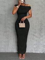 Asymmetrical One Shoulder Bodycon Maxi Dress | Dresses Maxi Dress from PHUNKYN