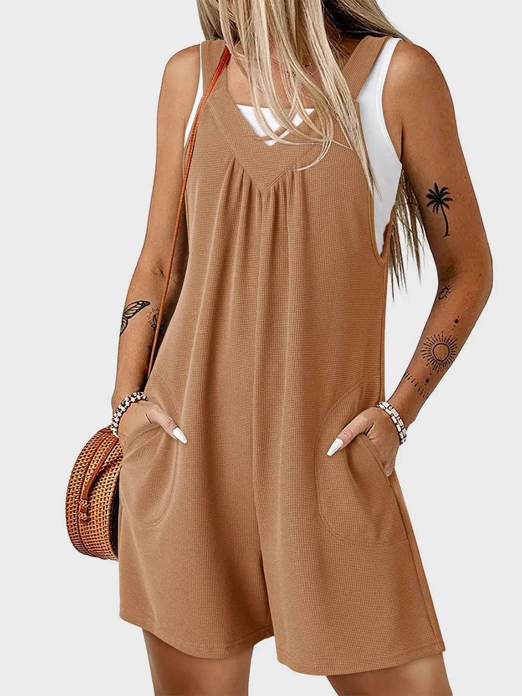 V-Neck Wide Strap Romper | One-Pieces Romper from PHUNKYN