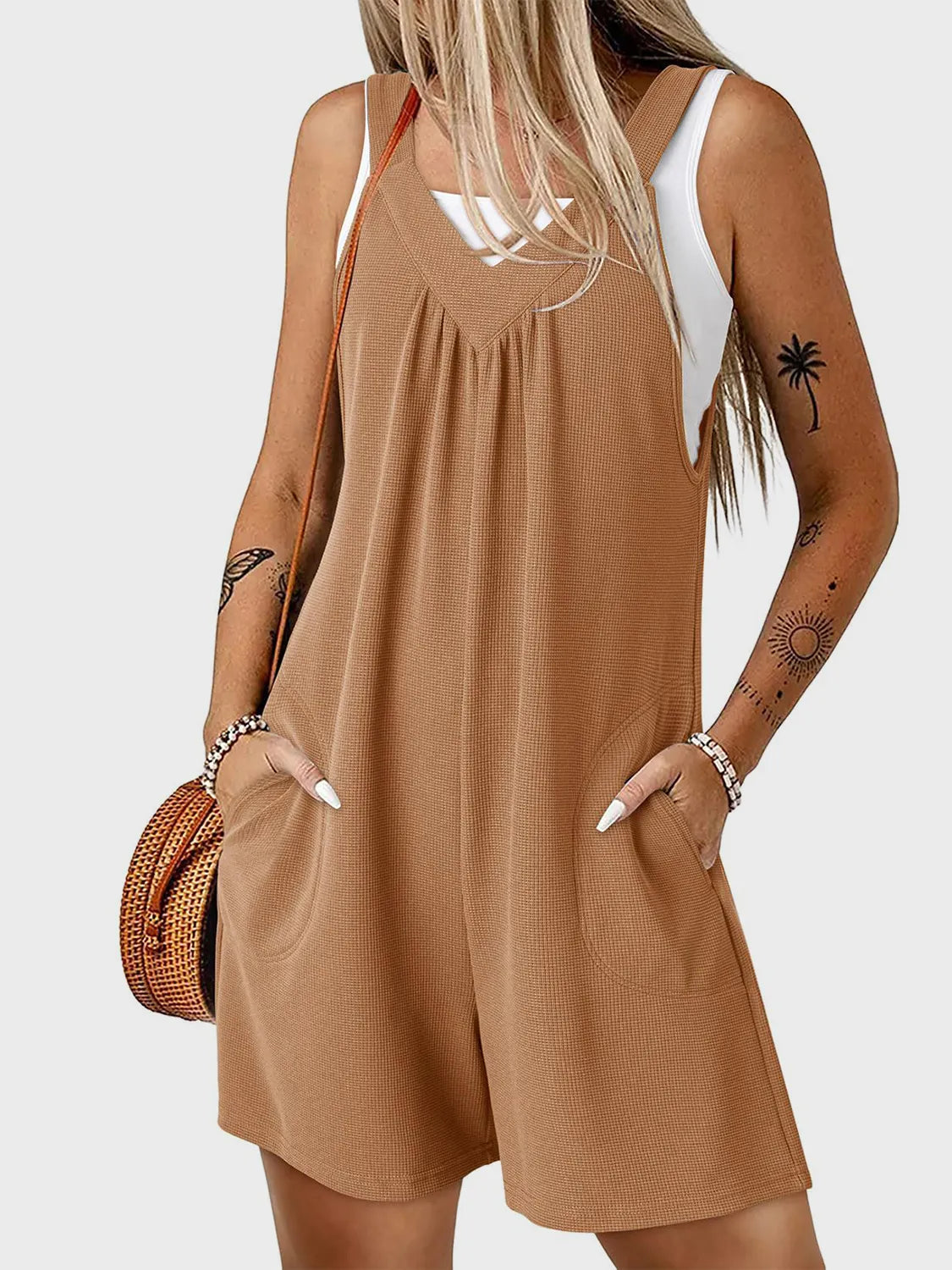 V-Neck Wide Strap Romper | One-Pieces Romper from PHUNKYN