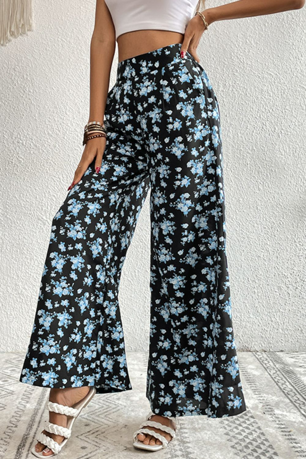 Floral Pocket Culottes | Trousers Wide Leg Pants from PHUNKYN