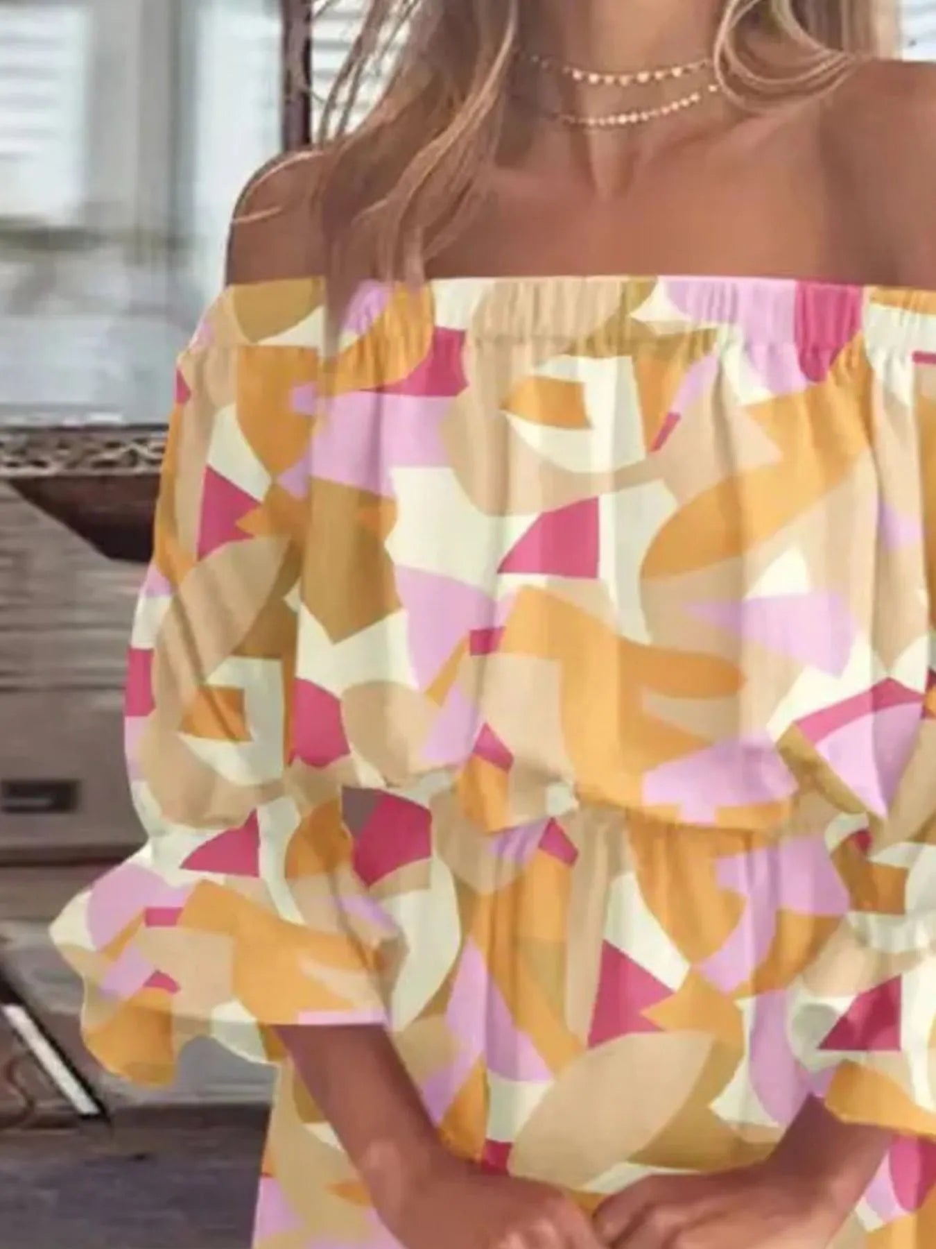 Floral Off-Shoulder Flounce Sleeve Mini Dress | Dresses Mini Dress from PHUNKYN