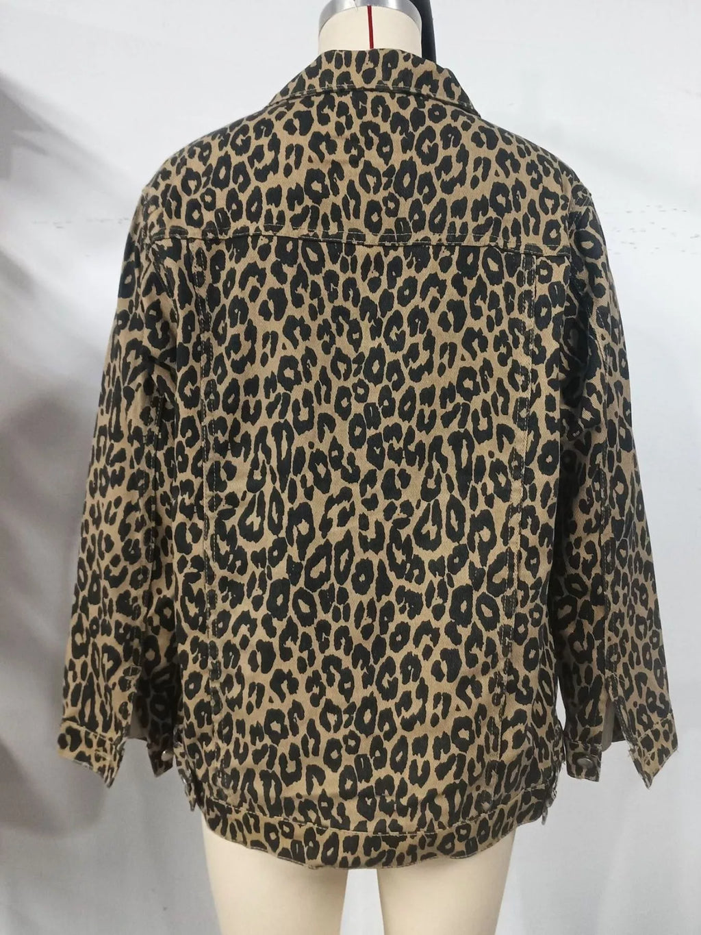 Leopard Button Up Long Sleeve Denim Jacket | Coats & Jackets Jacket from PHUNKYN