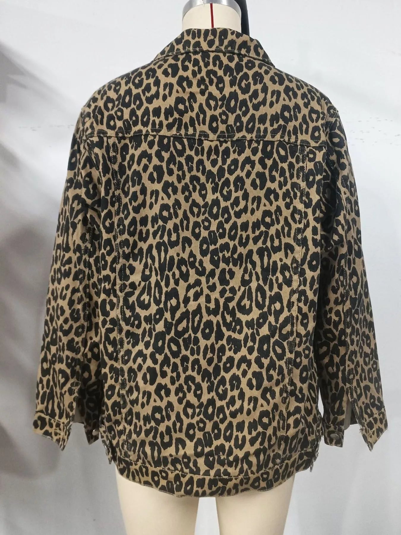 Leopard Button Up Long Sleeve Denim Jacket | Coats & Jackets Jacket from PHUNKYN