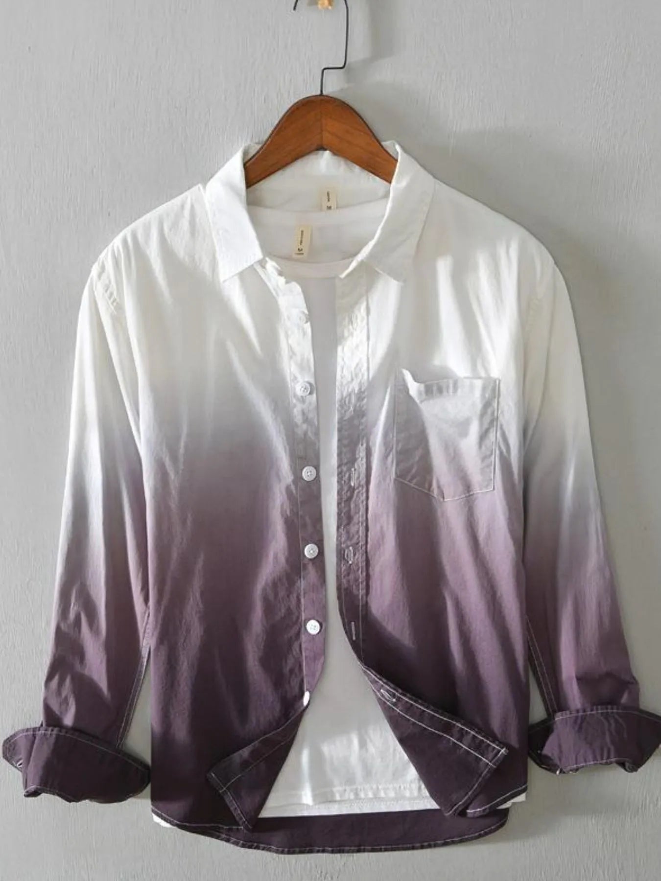 Men's Gradient Button Up Long Sleeve Shirt | Shirts Shirts from PHUNKYN