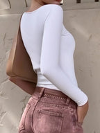 Long Sleeve Scoop Neck Fitted T-Shirt | T-Shirts T-Shirt from PHUNKYN