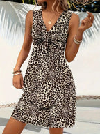 Leopard V-Neck Sleeveless Mini Dress | Dresses Mini Dress from PHUNKYN