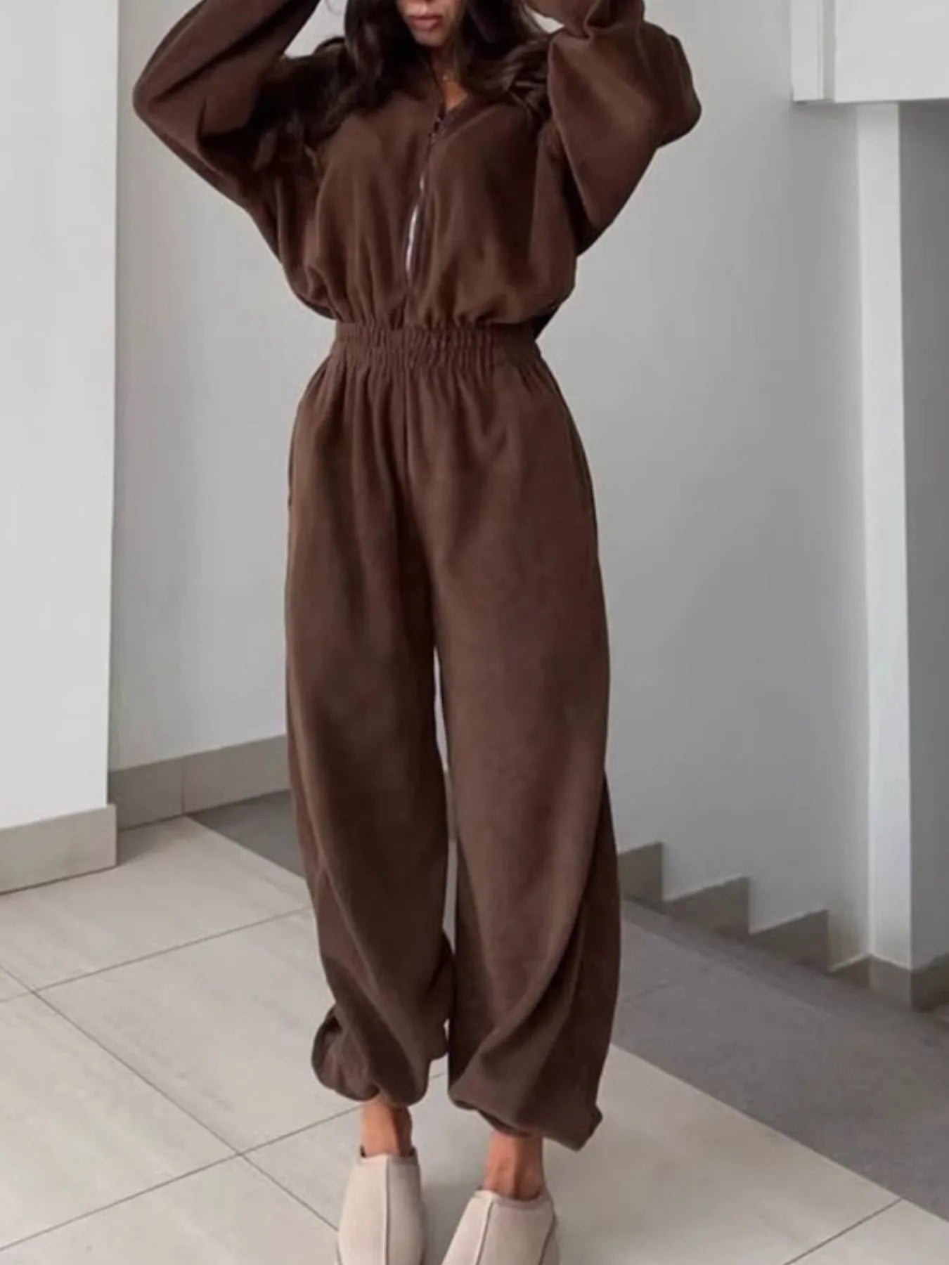 Zip Front Long Sleeve Jumpsuit | One-Pieces Jumpsuit from PHUNKYN
