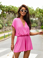 Surplice Short Sleeve Romper | One-Pieces Romper from PHUNKYN