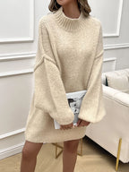 Mock Neck Long Sleeve Mini Sweater Dress | Dresses Sweater Dress from PHUNKYN
