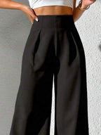 Wide Leg High Waist Pants | Trousers Women's Trousers from PHUNKYN