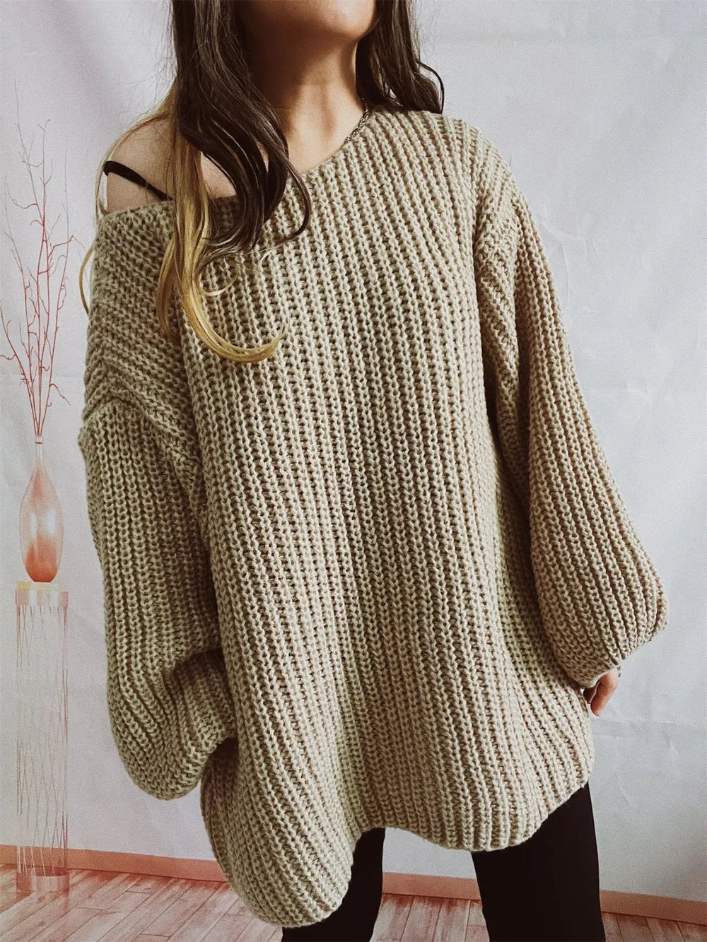 Boat Neck Long Sleeve Sweater with Belt | Sweaters Sweater from PHUNKYN