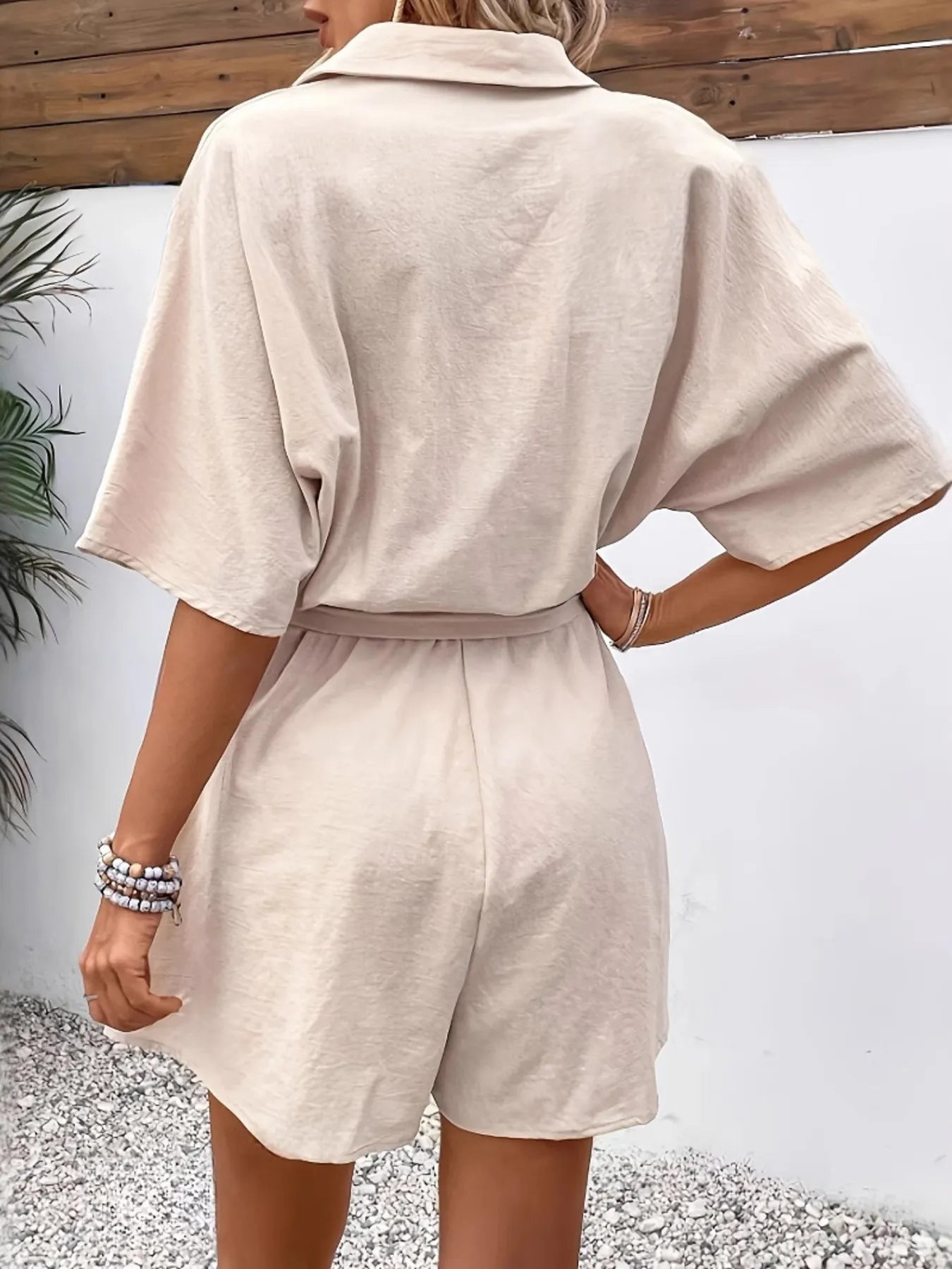 Button Front Tie Waist Romper | One-Pieces Romper from PHUNKYN