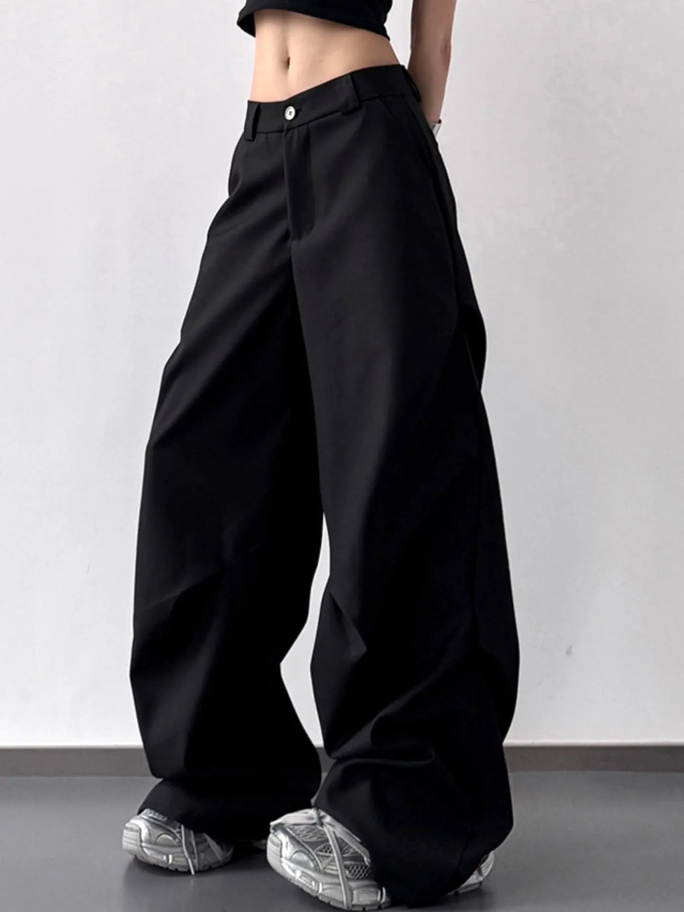 Wide Leg Relaxed Fit Pants | Trousers Wide Leg pants from PHUNKYN