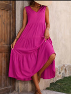 Tiered V-Neck Sleeveless Dress | Dresses Dress from PHUNKYN