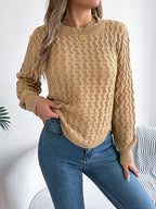 Asymmetric Hem Round Neck Long Sleeve Sweater | Sweaters Sweater from PHUNKYN