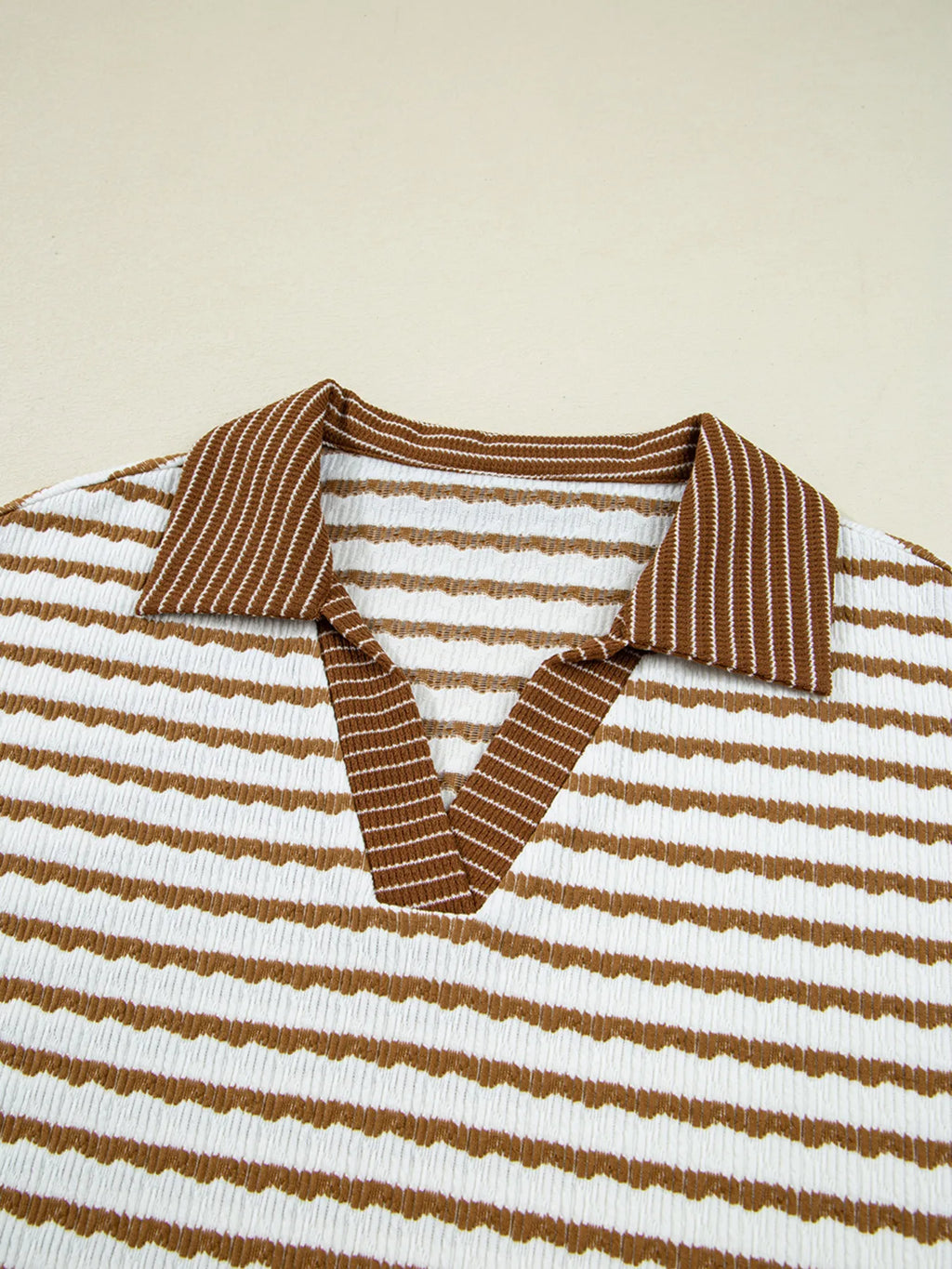 Stripe Collared Top and Drawstring Pant Set | Outfit Sets Top and Pants Set from PHUNKYN