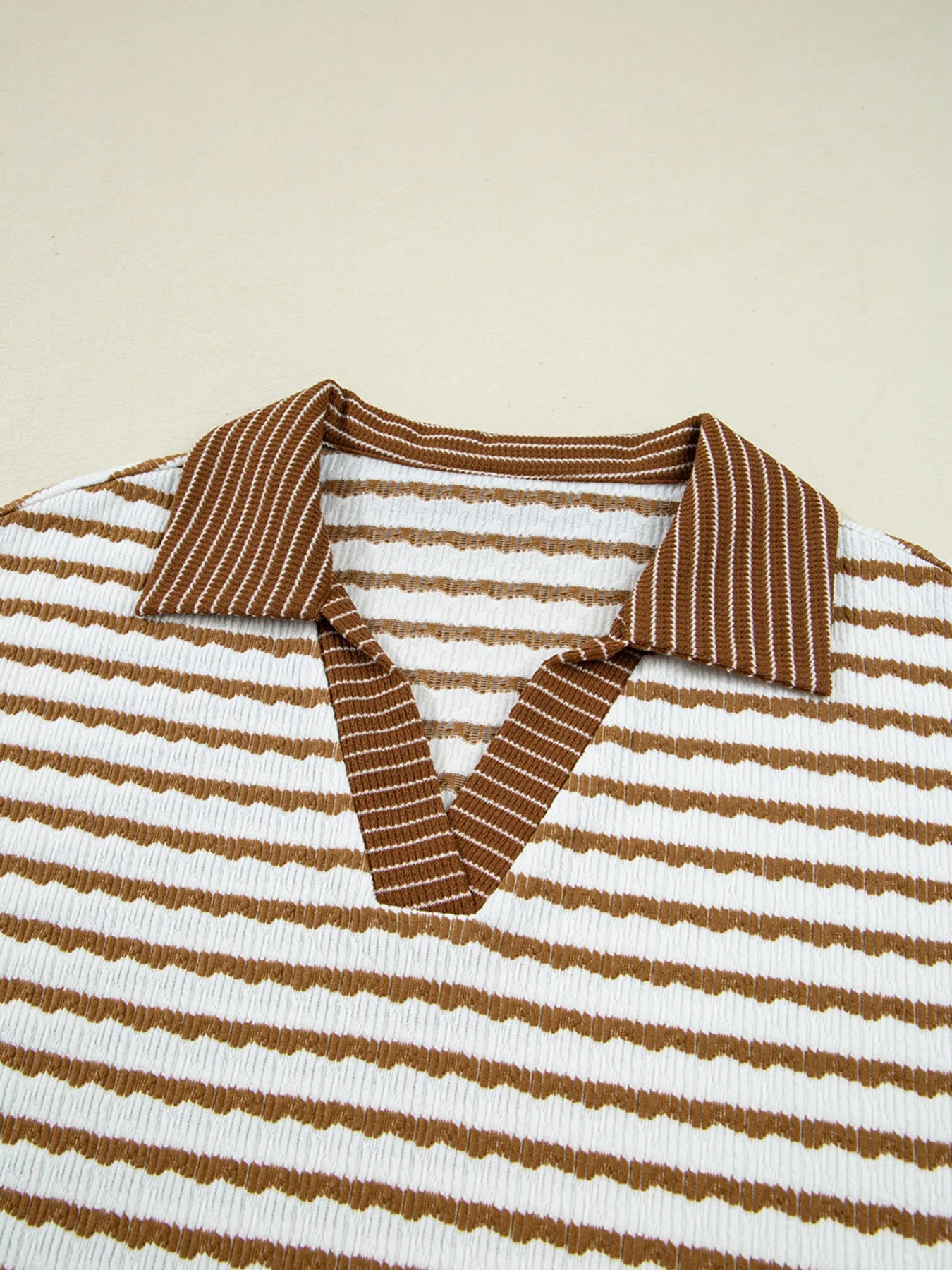 Stripe Collared Top and Drawstring Pant Set | Outfit Sets Top and Pants Set from PHUNKYN