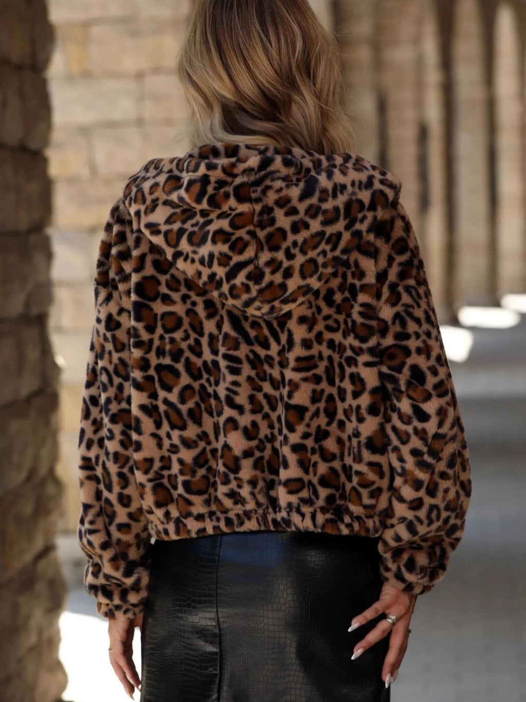 Leopard Zip Up Hooded Outerwear | from PHUNKYN