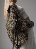 Leopard Button Up Long Sleeve Denim Jacket | Coats & Jackets Jacket from PHUNKYN