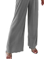 Elastic Waist Wide Leg Pants | Trousers Wide Leg Pants from PHUNKYN
