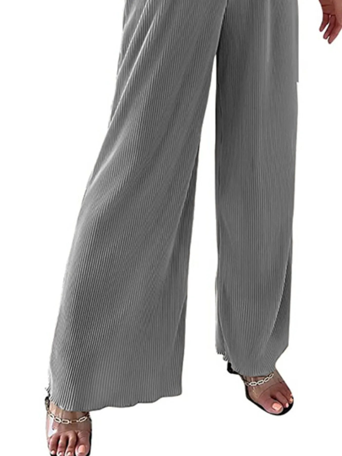 Elastic Waist Wide Leg Pants | Trousers Wide Leg Pants from PHUNKYN