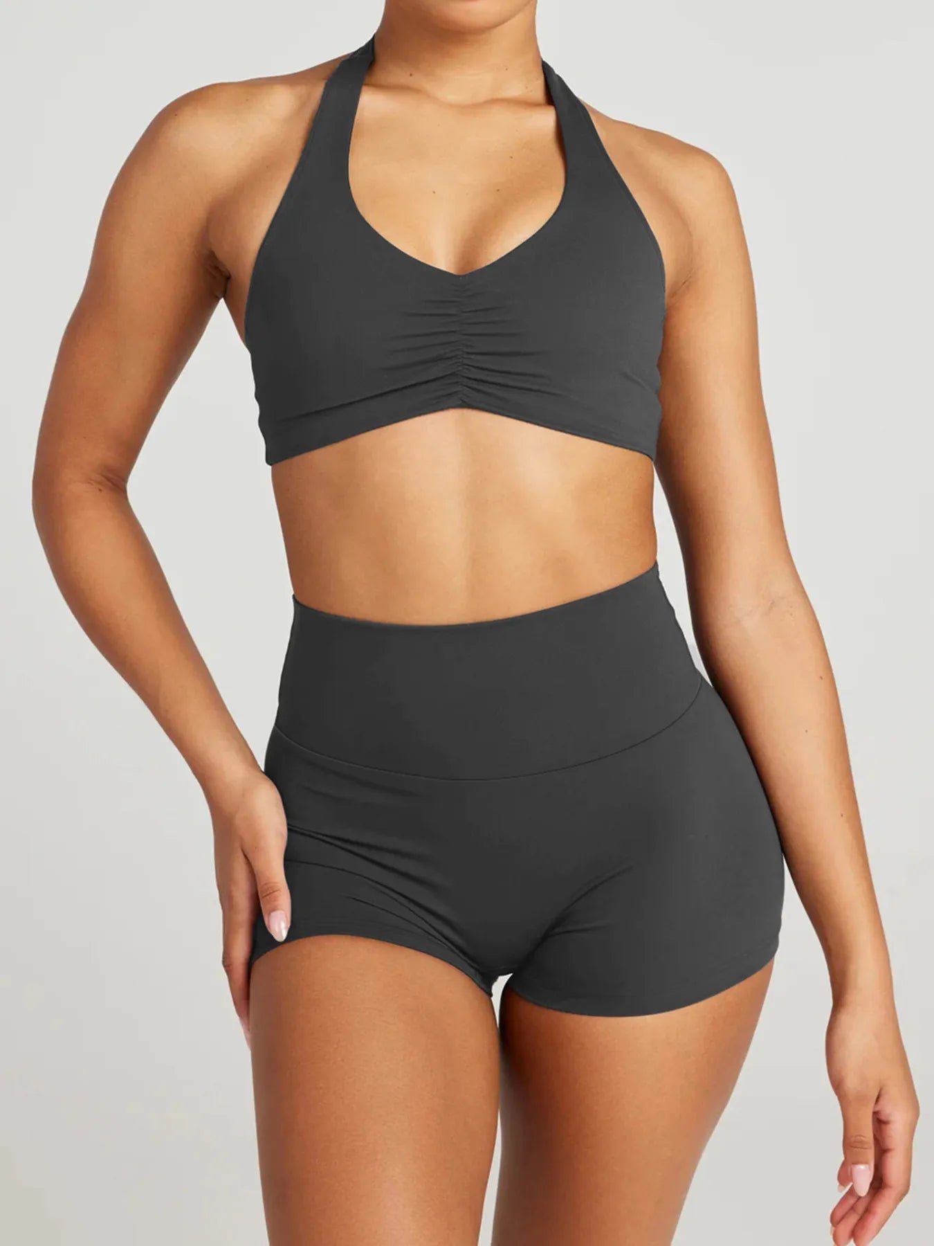 Halter Neck Cami and Shorts Active Set | Activewear Cami and Shorts from PHUNKYN