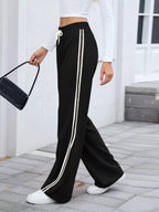 Side Striped Wide Leg Pants | Trousers Wide Leg Pants from PHUNKYN