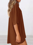 Oversized Round Neck Top and Shorts Set | Outfit Sets Women’s Top and Short Set from PHUNKYN