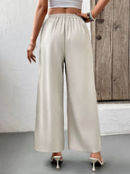 Slit Wide Leg Pleated Pants | Trousers Women's Trousers from PHUNKYN