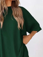 Oversized Round Neck Top and Shorts Set | Outfit Sets Women’s Top and Short Set from PHUNKYN