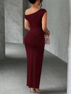Asymmetrical One Shoulder Bodycon Maxi Dress | Dresses Maxi Dress from PHUNKYN