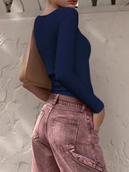 Long Sleeve Scoop Neck Fitted T-Shirt | T-Shirts T-Shirt from PHUNKYN