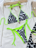 Zebra Print Halter Neck Bikini Set | Classic Bikinis Bikini from PHUNKYN