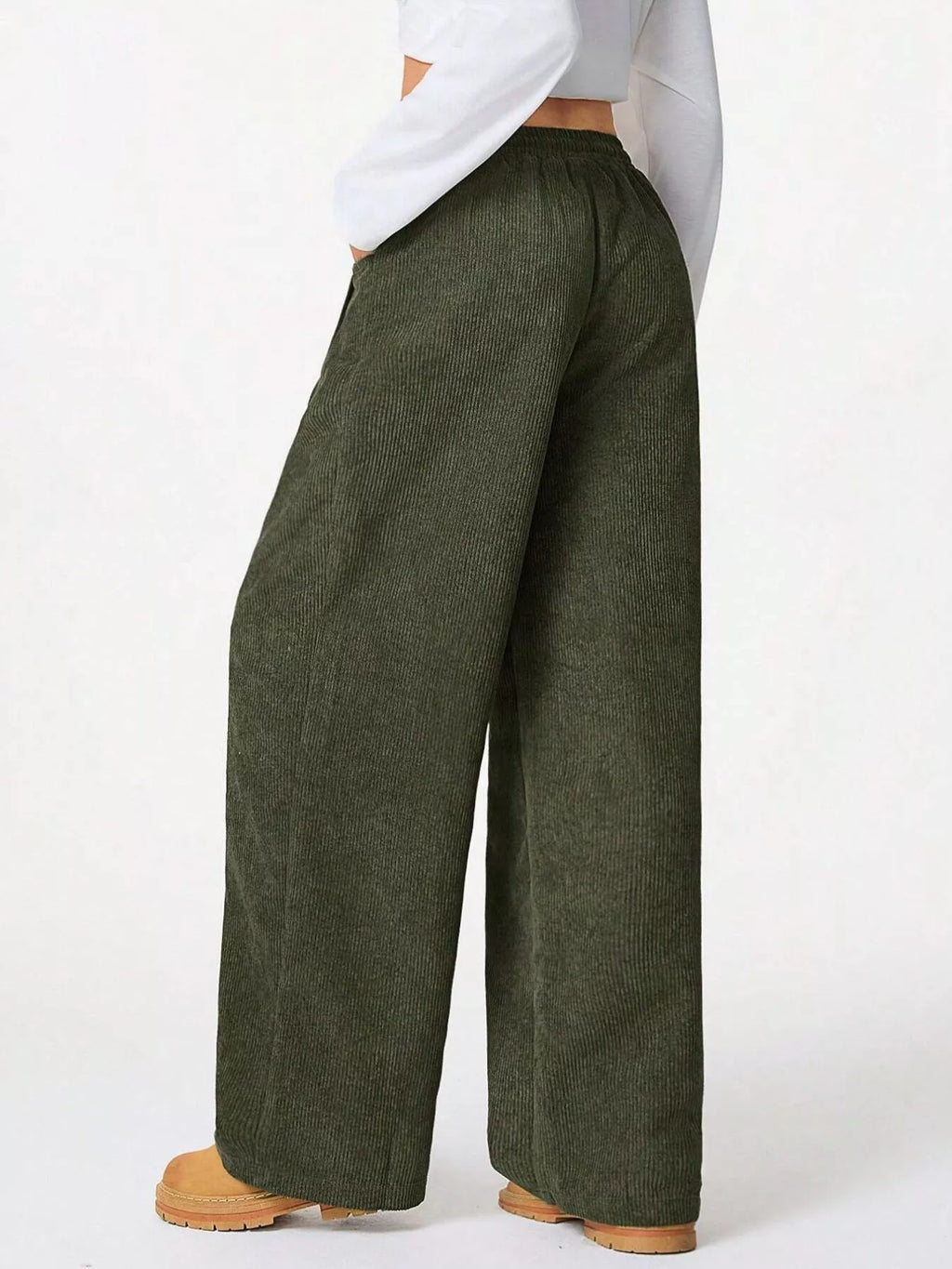 Wide Leg Corduroy Drawstring Pants | Trousers Wide Leg Pants from PHUNKYN