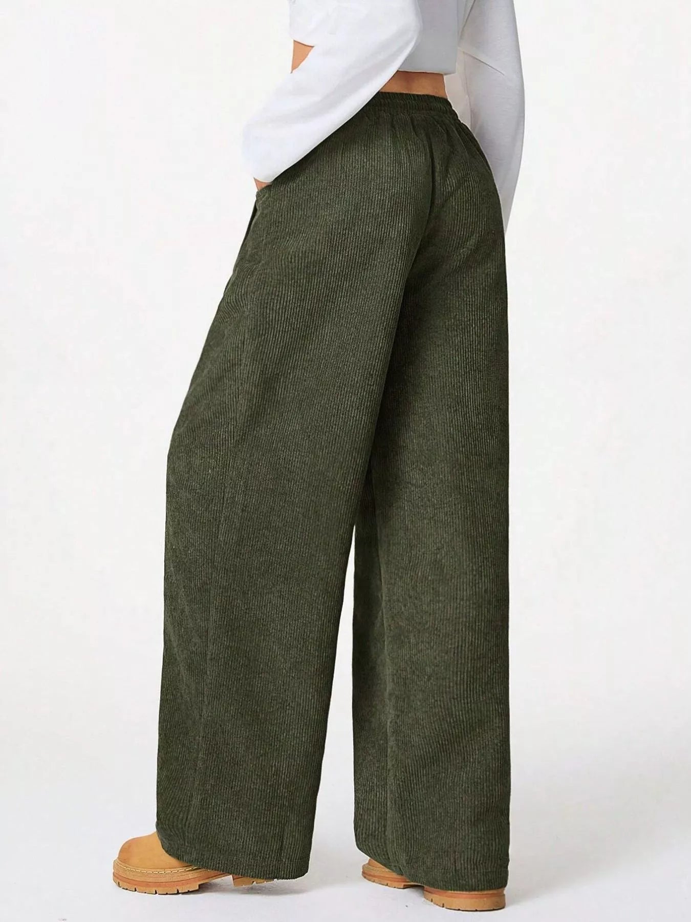 Wide Leg Corduroy Drawstring Pants | Trousers Wide Leg Pants from PHUNKYN