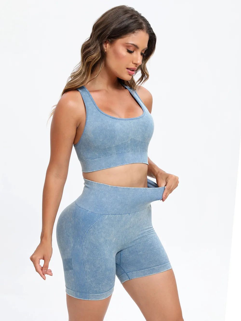 Scoop Neck Wide Strap Top and Shorts Active Set | Activewear Short and Top Set from PHUNKYN