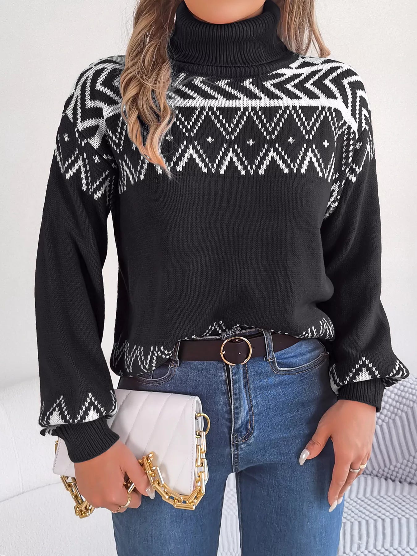 Turtleneck Dropped Shoulder Sweater | Sweaters Sweater from PHUNKYN