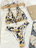 Animal Print Halter Neck Bikini Set | Classic Bikinis Bikini from PHUNKYN