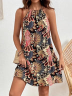Printed Grecian Neck Mini Dress | Dresses Mini Dress from PHUNKYN