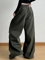 Wide Leg Pants with Drawstring Waist | Trousers Wide Leg Pants from PHUNKYN