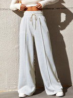 Honey Drawstring Elastic Waist Wide Leg Pants | Trousers Women's Trousers from PHUNKYN