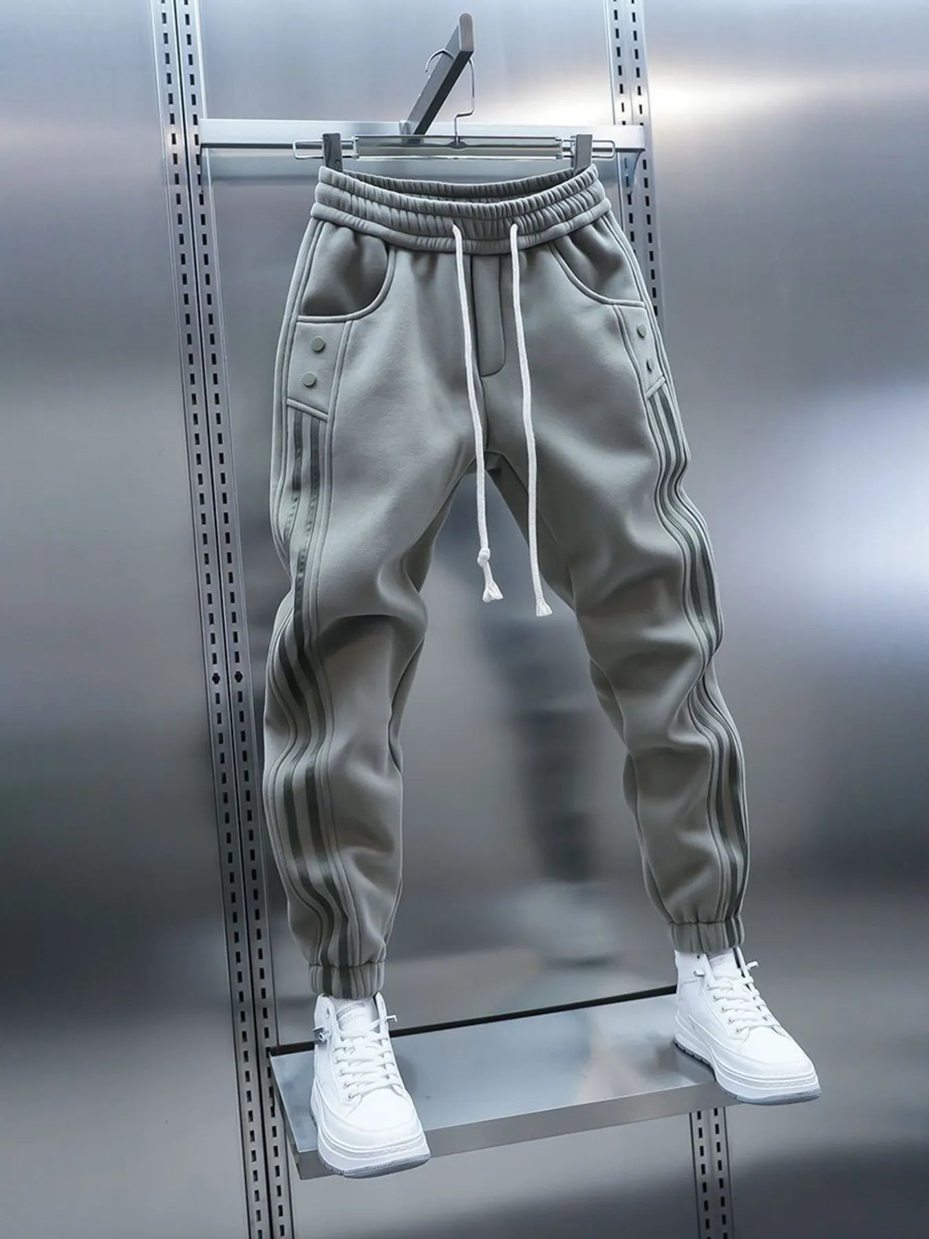 Men's Drawstring Striped Joggers with Pockets | Joggers Joggers from PHUNKYN