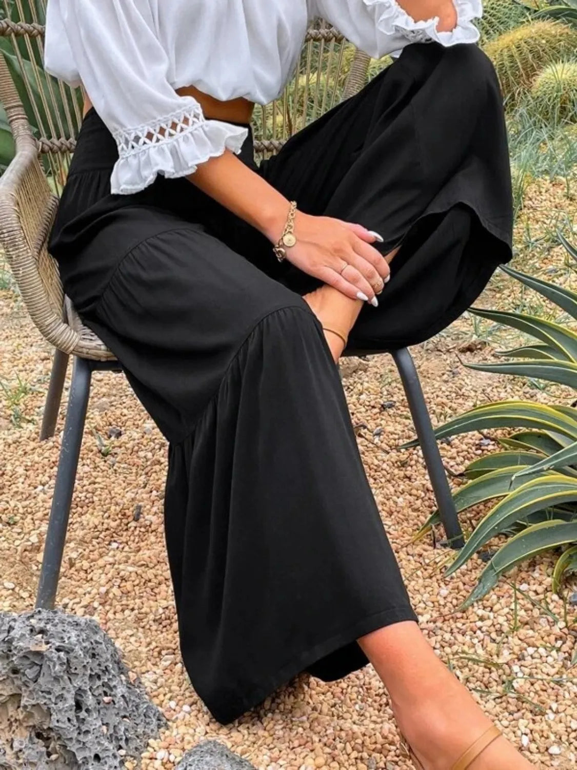 High Waist Wide Leg Pants | Trousers Wide Leg Pants from PHUNKYN