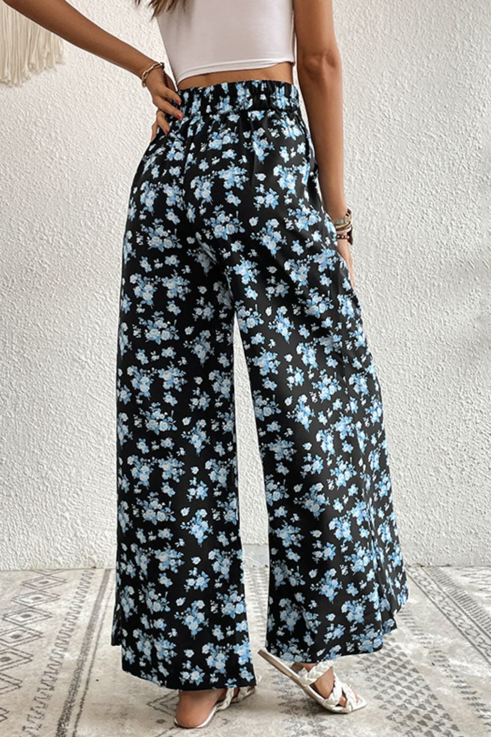 Floral Pocket Culottes | Trousers Wide Leg Pants from PHUNKYN