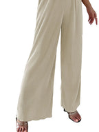 Elastic Waist Wide Leg Pants | Trousers Wide Leg Pants from PHUNKYN